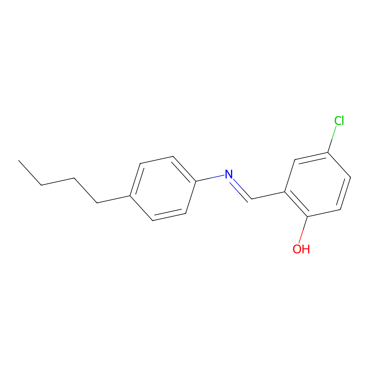 2-{(E)-[(4-butylphenyl)imino]methyl}-4-chlorophenol molecular structure, CAS 1232822-68-2