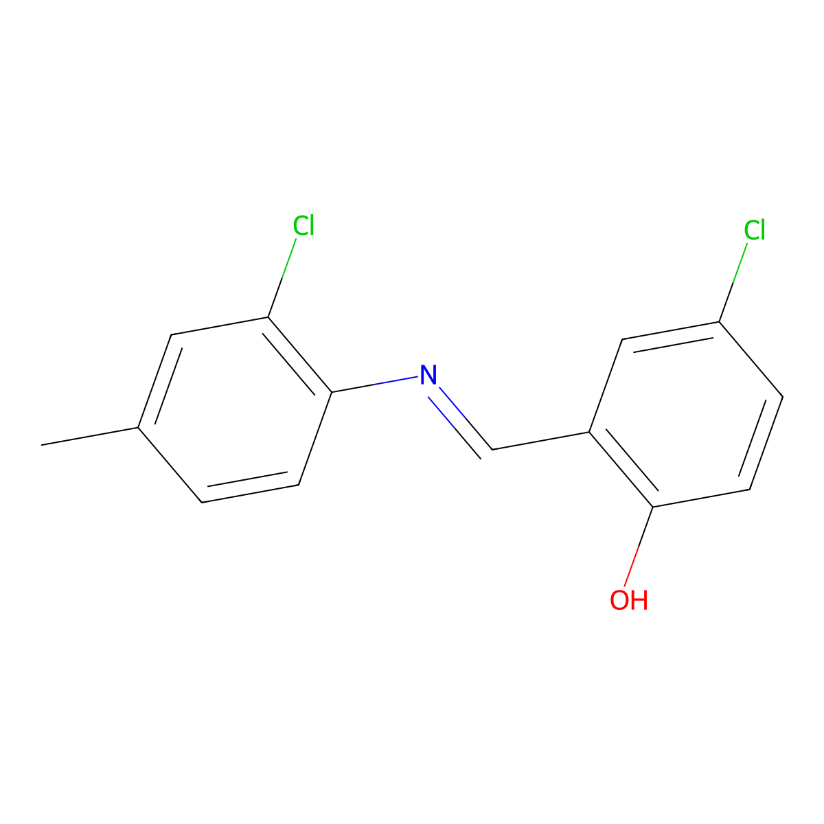 4-chloro-2-{(E)-[(2-chloro-4-methylphenyl)imino]methyl}phenol molecular structure, CAS 1232823-26-5