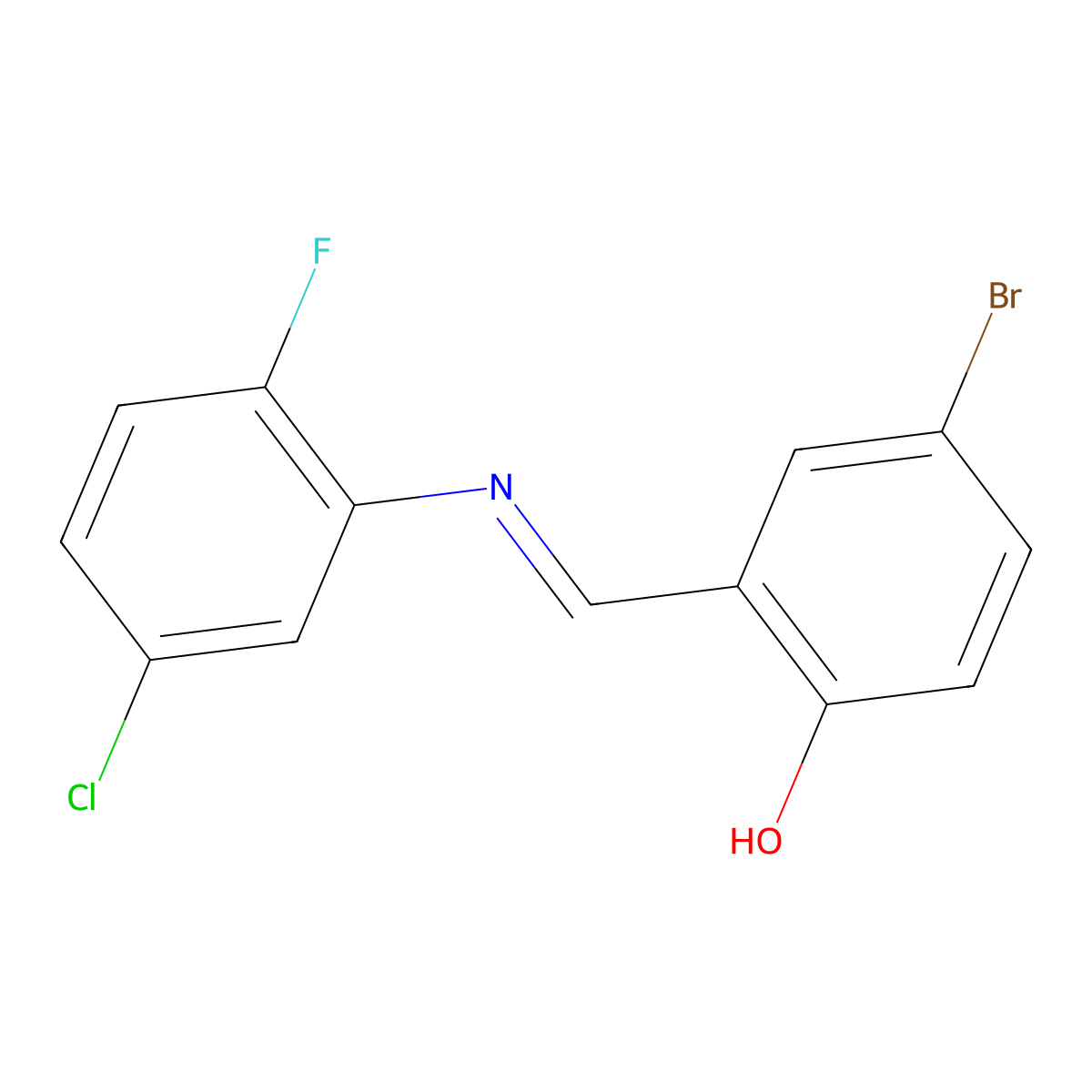 4-bromo-2-{(E)-[(5-chloro-2-fluorophenyl)imino]methyl}phenol molecular structure, CAS 1232823-38-9