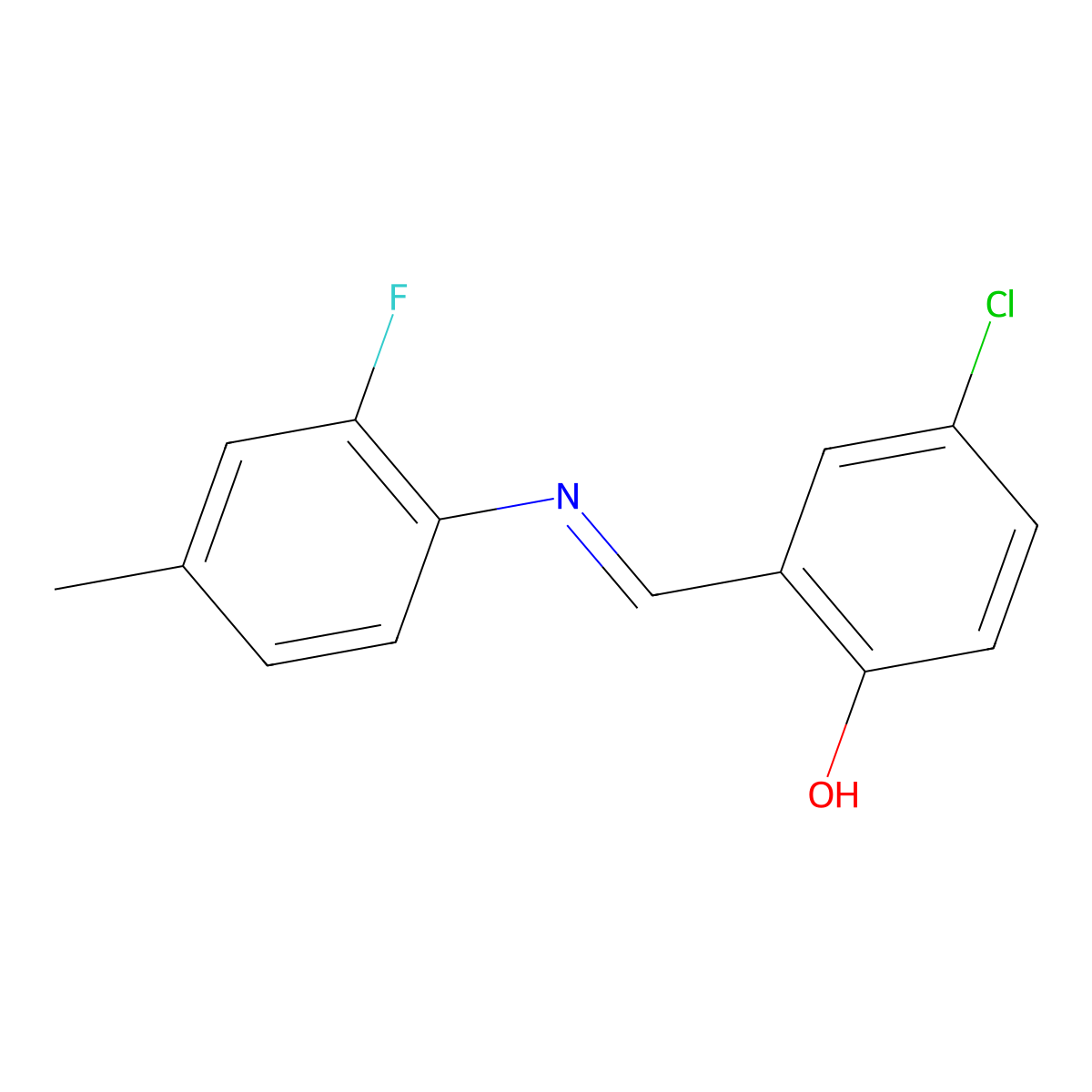 4-chloro-2-{(E)-[(2-fluoro-4-methylphenyl)imino]methyl}phenol molecular structure, CAS 1232823-60-7