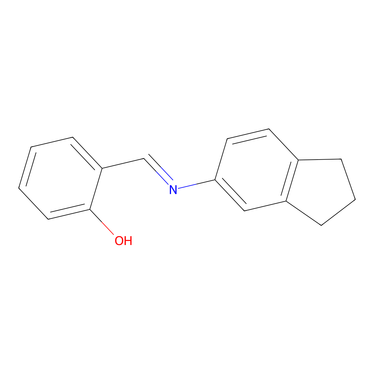 2-[(E)-(2,3-dihydro-1H-inden-5-ylimino)methyl]phenol molecular structure, CAS 1232824-22-4