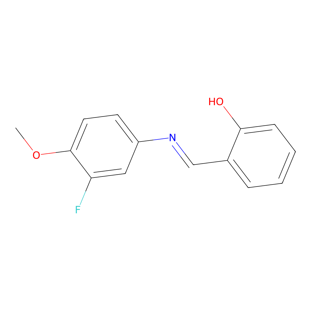 2-{(E)-[(3-fluoro-4-methoxyphenyl)imino]methyl}phenol molecular structure, CAS 1232825-06-7