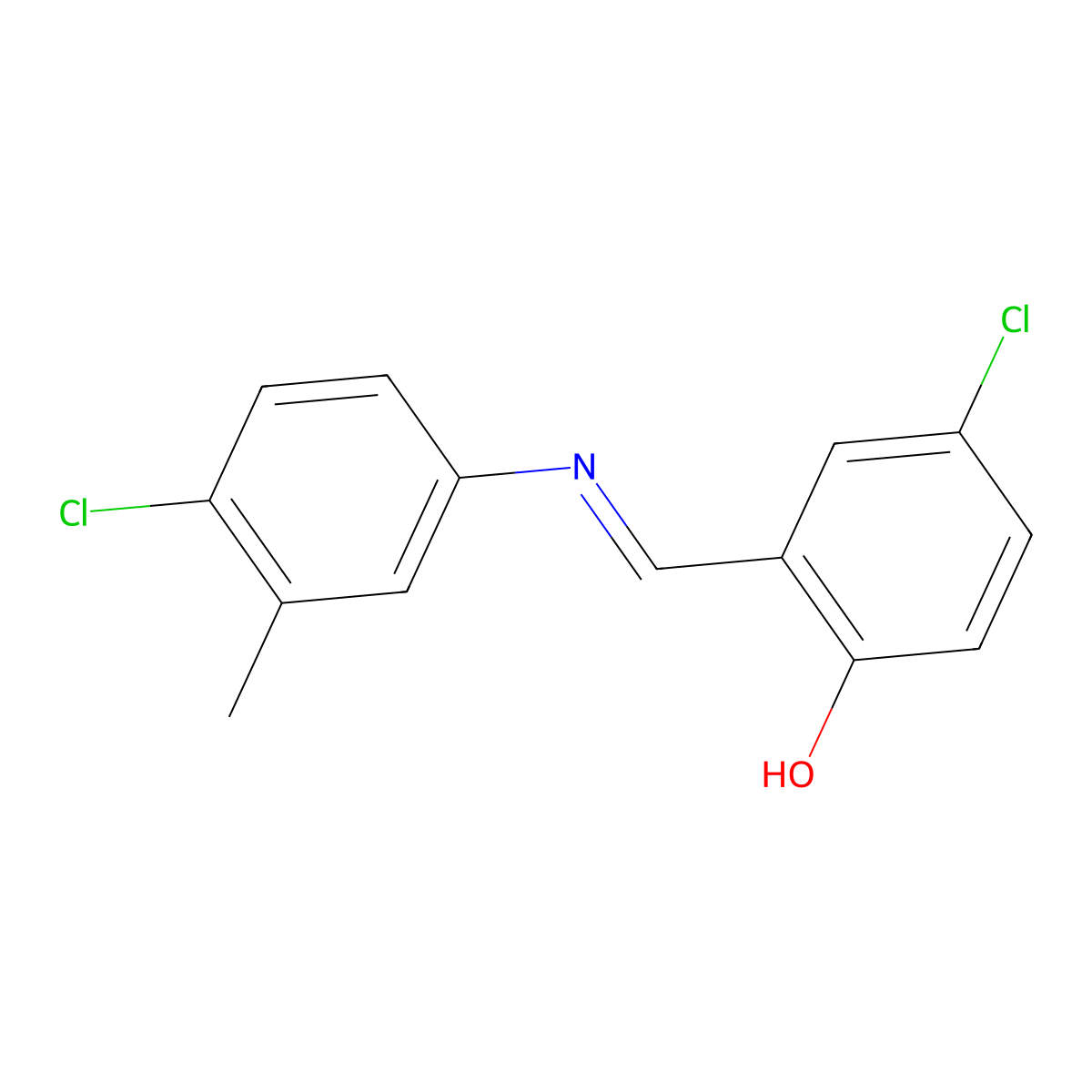 4-chloro-2-{(E)-[(4-chloro-3-methylphenyl)imino]methyl}phenol molecular structure, CAS 1232825-30-7