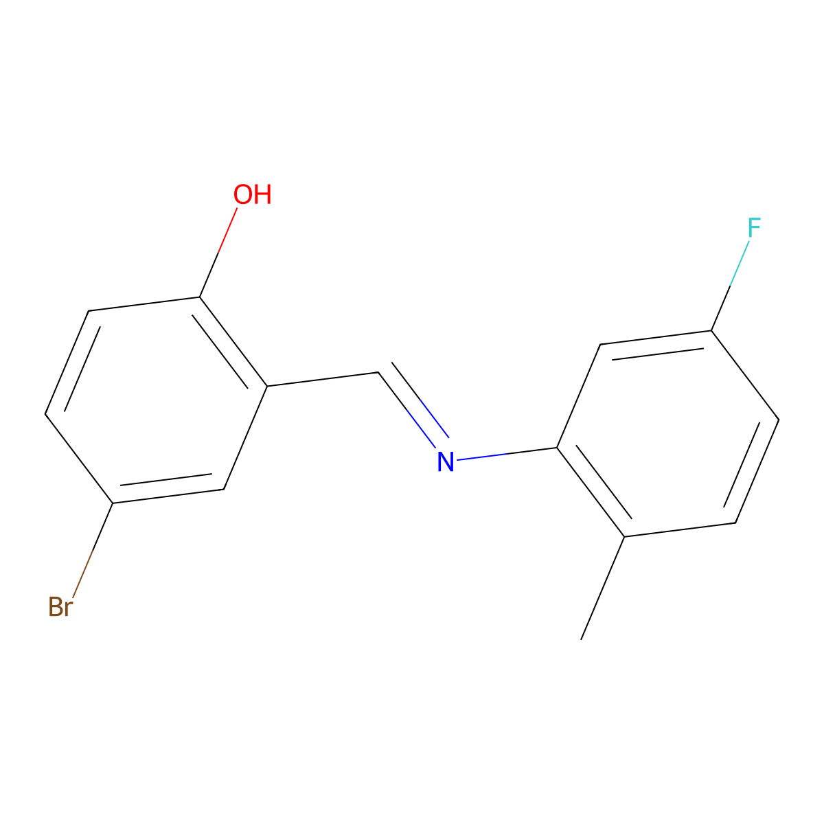 4-bromo-2-{(E)-[(5-fluoro-2-methylphenyl)imino]methyl}phenol molecular structure, CAS 1232825-37-4