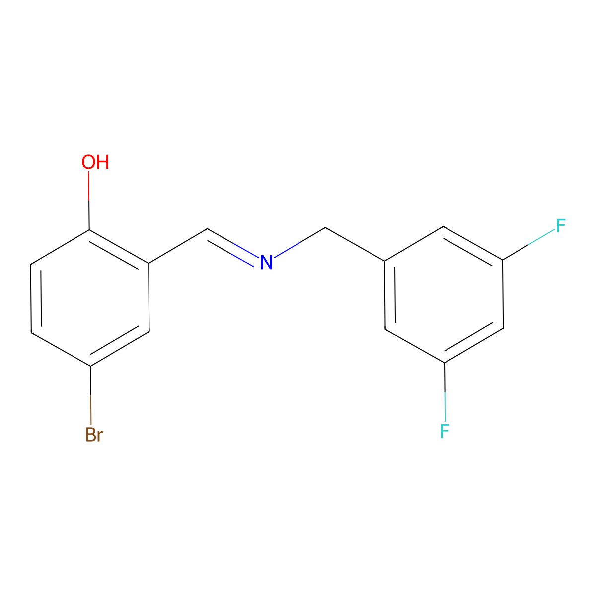 4-bromo-2-{(E)-[(3,5-difluorobenzyl)imino]methyl}phenol molecular structure, CAS 1232825-44-3