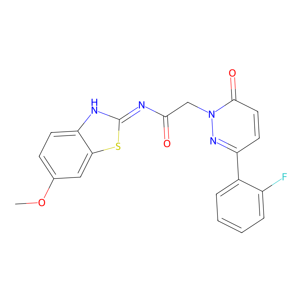 2-[3-(2-fluorophenyl)-6-oxopyridazin-1(6H)-yl]-N-[(2Z)-6-methoxy-1,3-benzothiazol-2(3H)-ylidene]acetamide molecular structure, CAS 1232825-69-2