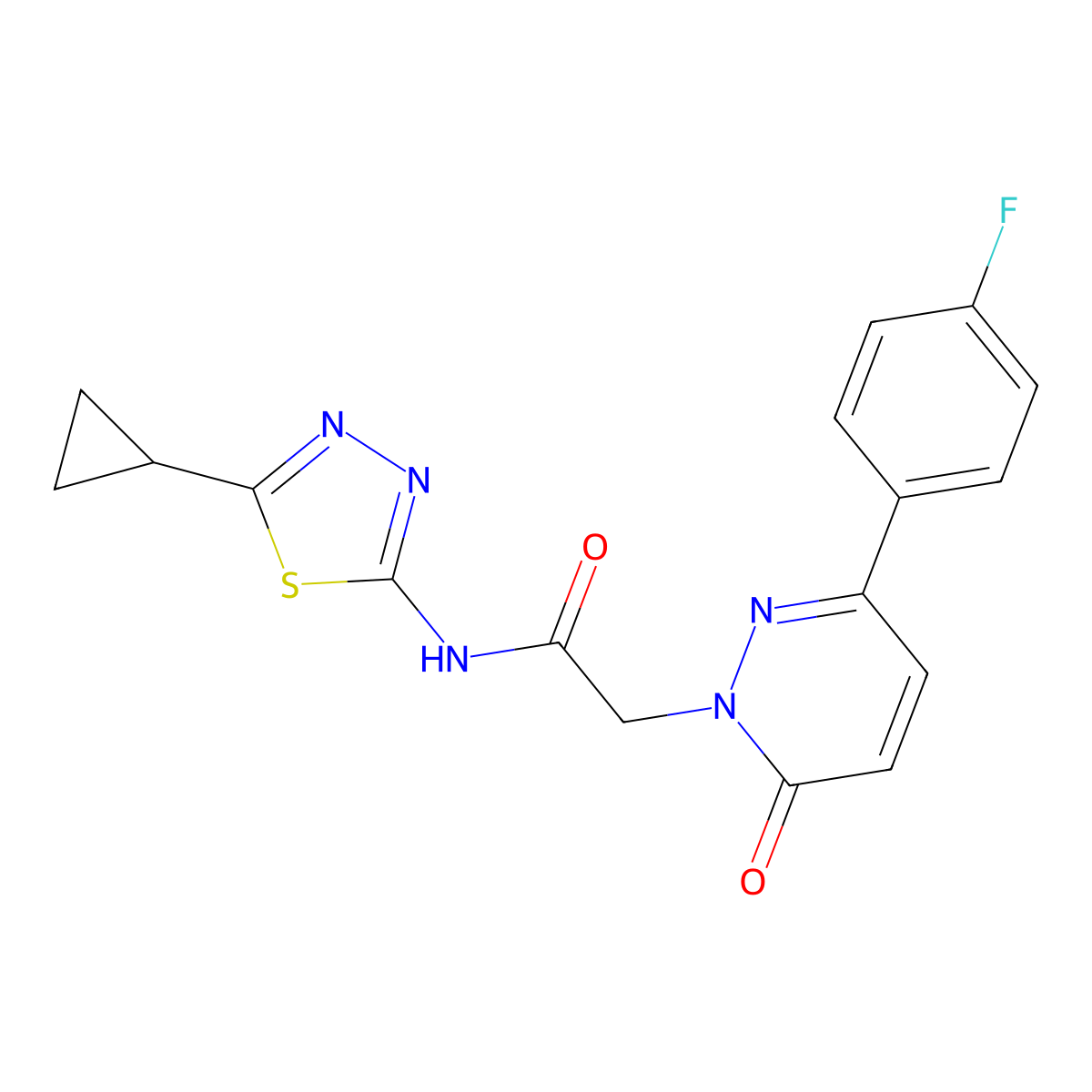 N-[(2E)-5-cyclopropyl-1,3,4-thiadiazol-2(3H)-ylidene]-2-[3-(4-fluorophenyl)-6-oxopyridazin-1(6H)-yl]acetamide molecular structure, CAS 1232826-27-5