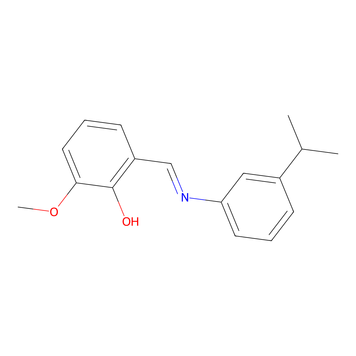 2-{(E)-[(3-isopropylphenyl)imino]methyl}-6-methoxyphenol molecular structure, CAS 1232827-00-7