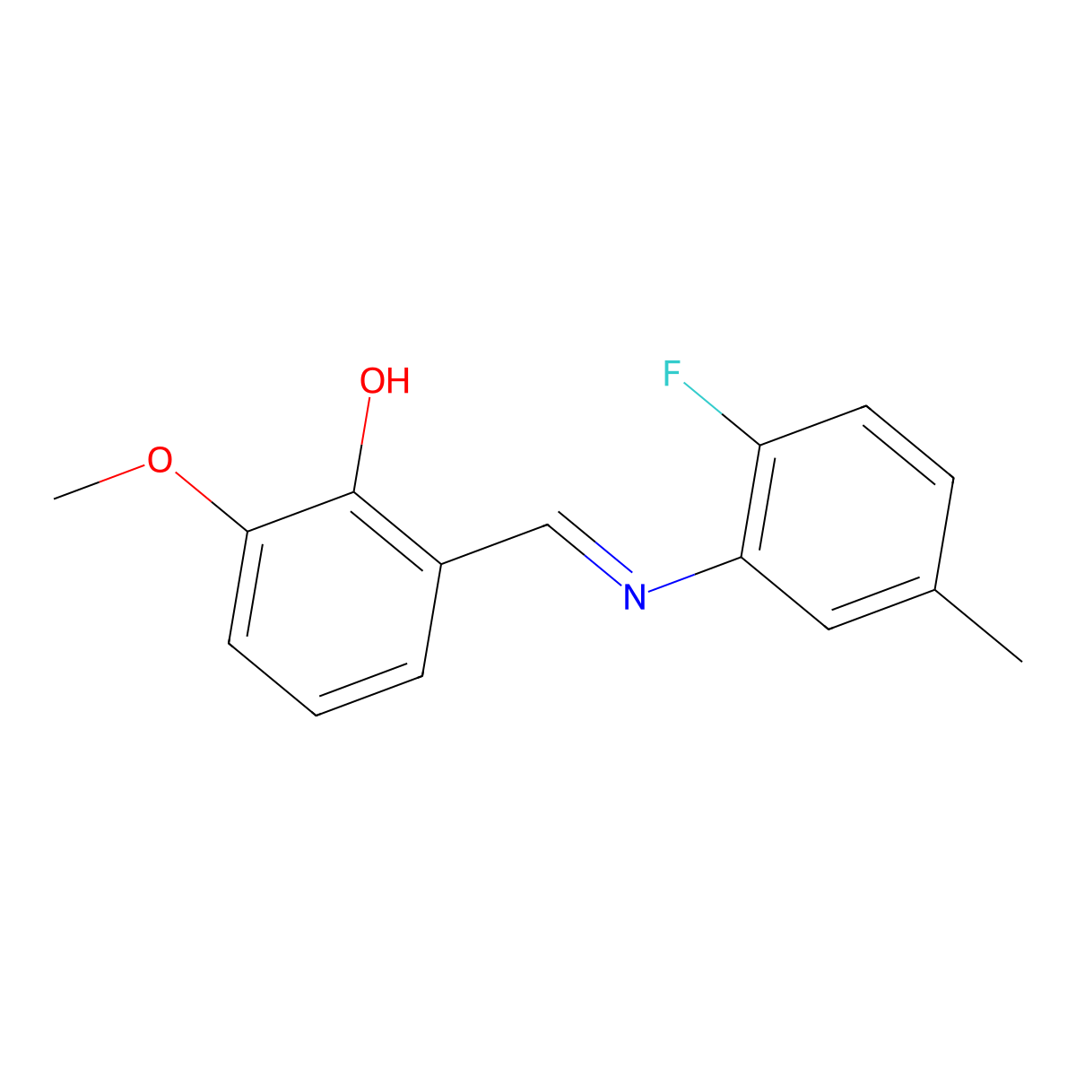 2-{(E)-[(2-fluoro-5-methylphenyl)imino]methyl}-6-methoxyphenol molecular structure, CAS 1232827-06-3
