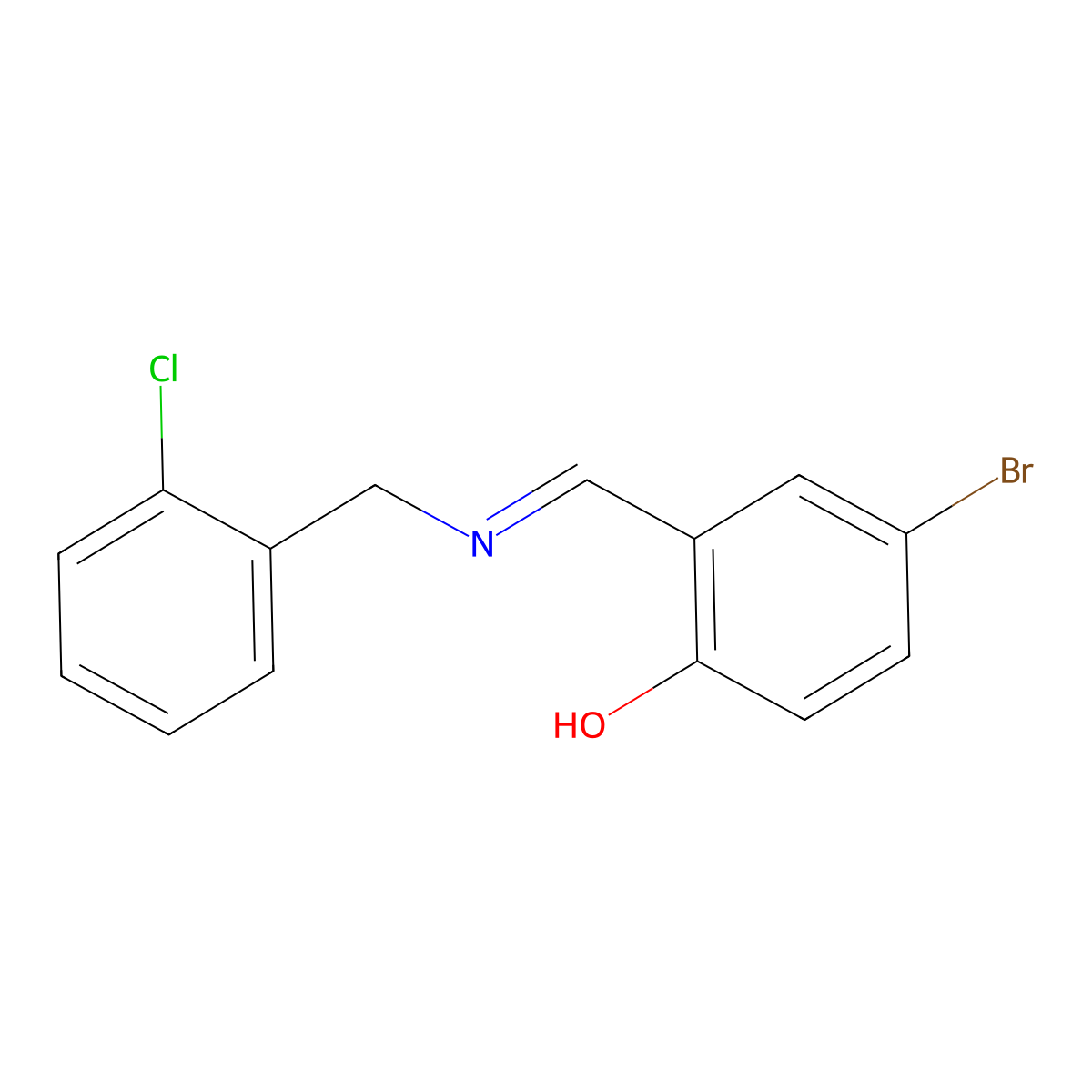 4-bromo-2-{(E)-[(2-chlorobenzyl)imino]methyl}phenol molecular structure, CAS 1232827-16-5