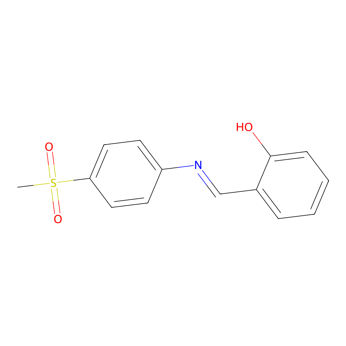 2-((E)-{[4-(methylsulfonyl)phenyl]imino}methyl)phenol molecular structure, CAS 1232827-39-2