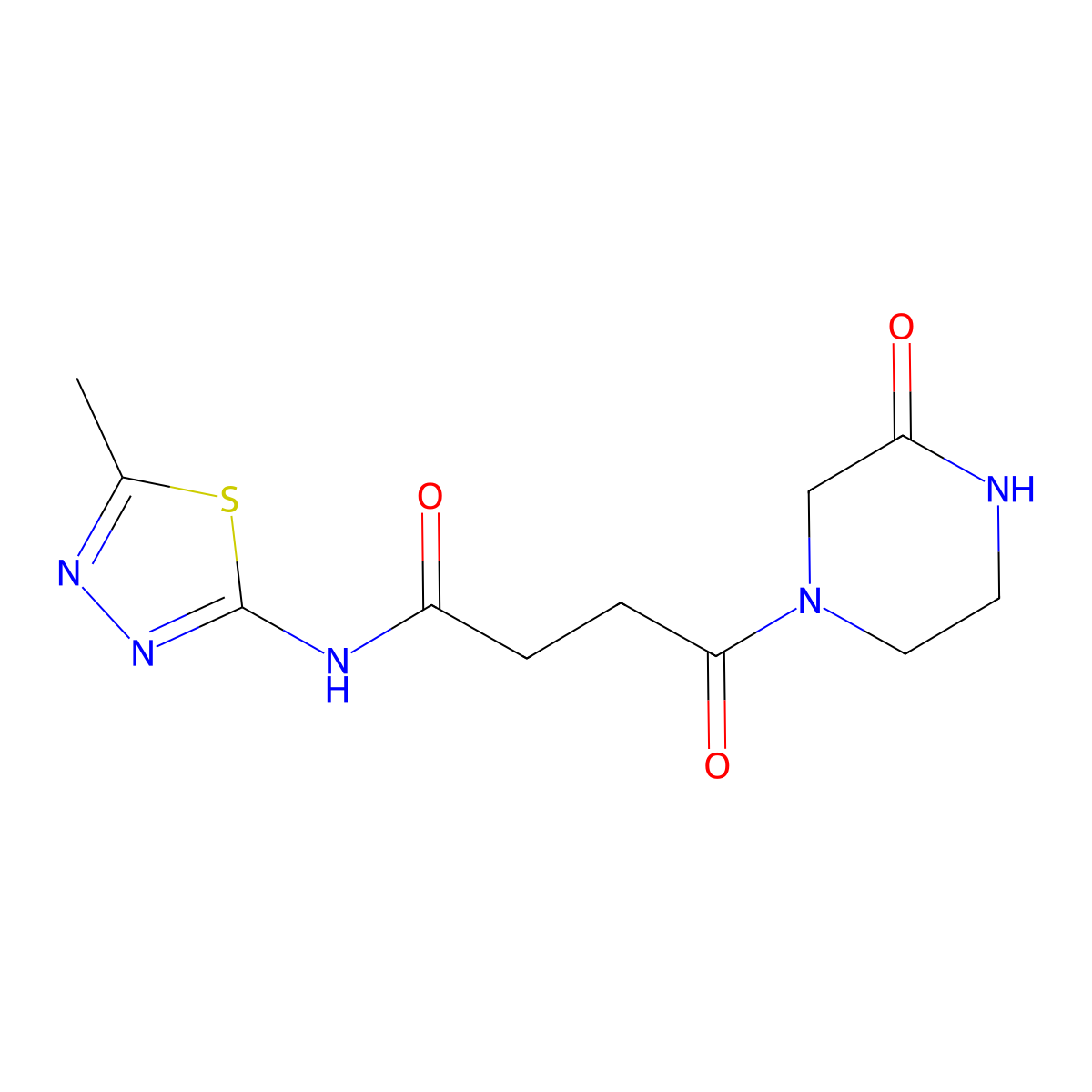 N-(5-methyl-1,3,4-thiadiazol-2-yl)-4-oxo-4-(3-oxopiperazin-1-yl)butanamide molecular structure, CAS 1232827-40-5