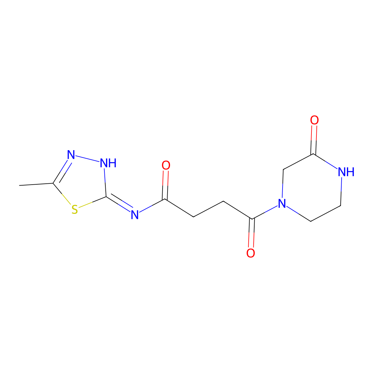N-(5-methyl-1,3,4-thiadiazol-2-yl)-4-oxo-4-(3-oxopiperazin-1-yl)butanamide molecular structure, CAS 1232827-40-5