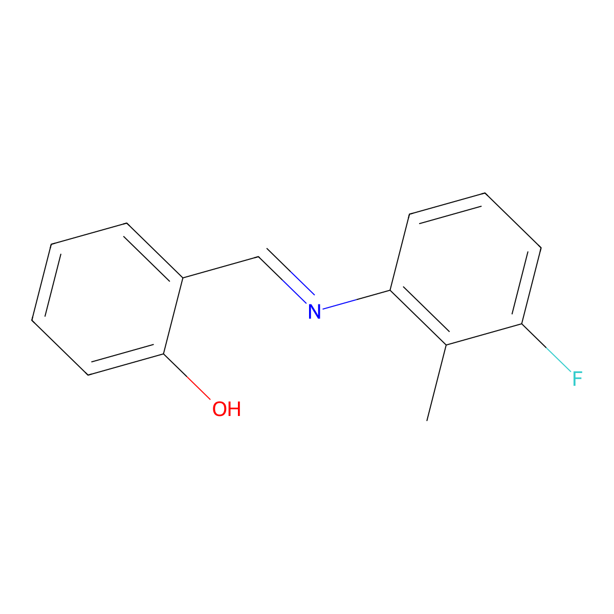 2-{(E)-[(3-fluoro-2-methylphenyl)imino]methyl}phenol molecular structure, CAS 1232827-44-9