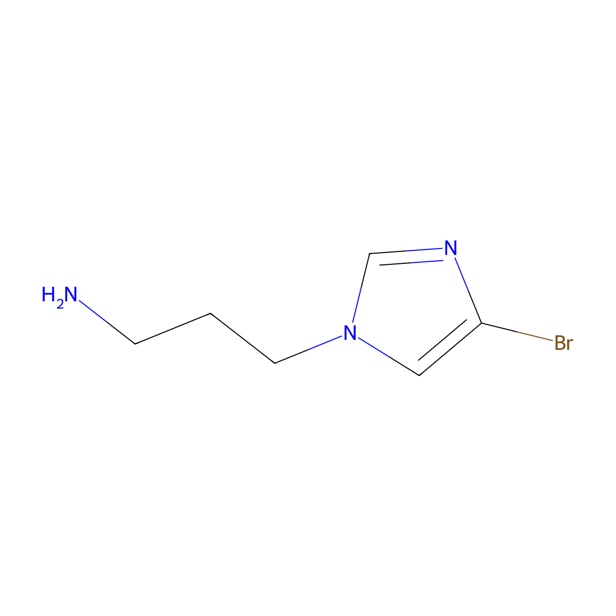 3-(4-bromo-1H-imidazol-1-yl)propan-1-amine molecular structure, CAS 1232837-28-3
