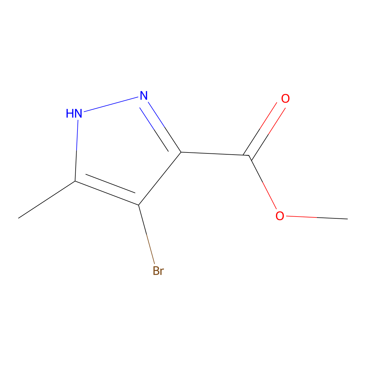 methyl 4-bromo-5-methyl-1H-pyrazole-3-carboxylate molecular structure, CAS 1232838-31-1