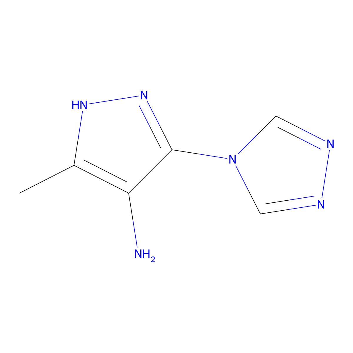 5-Methyl-3-(4H-1,2,4-triazol-4-YL)-1H-pyrazol-4-amine molecular structure, CAS 1232838-41-3