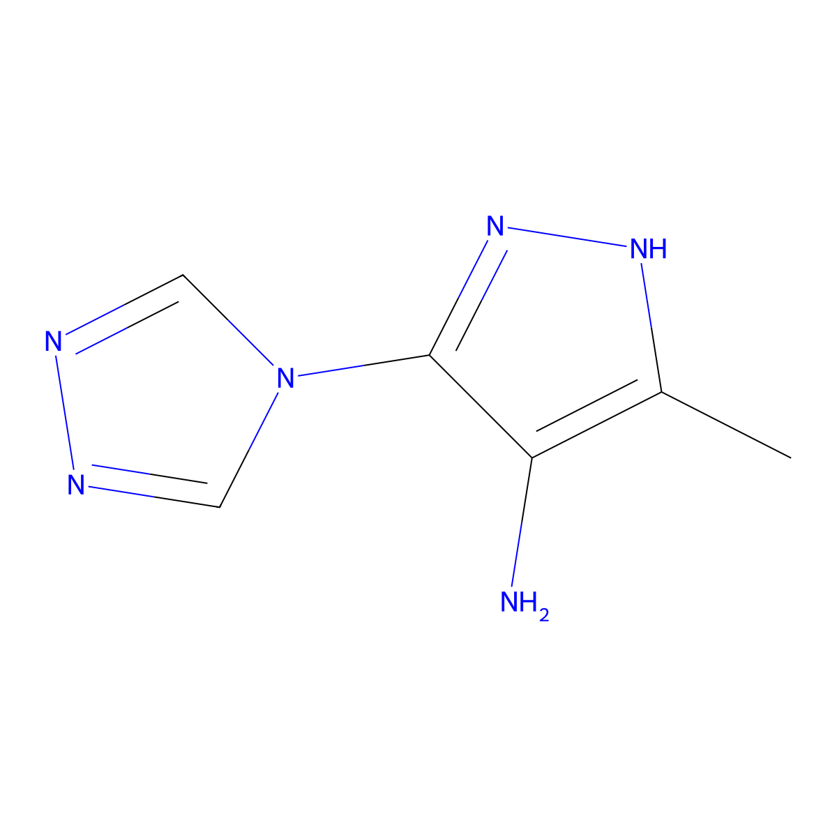 5-Methyl-3-(4H-1,2,4-triazol-4-YL)-1H-pyrazol-4-amine molecular structure, CAS 1232838-41-3