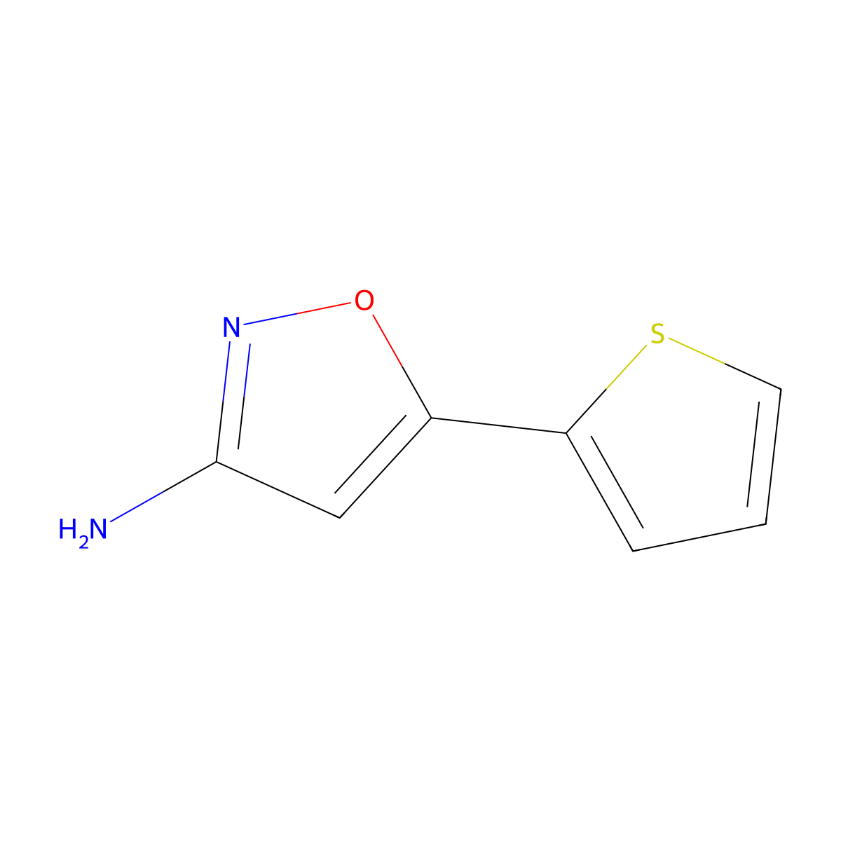 5-(Thiophen-2-yl)-1,2-oxazol-3-amine molecular structure, CAS 1232853-55-2
