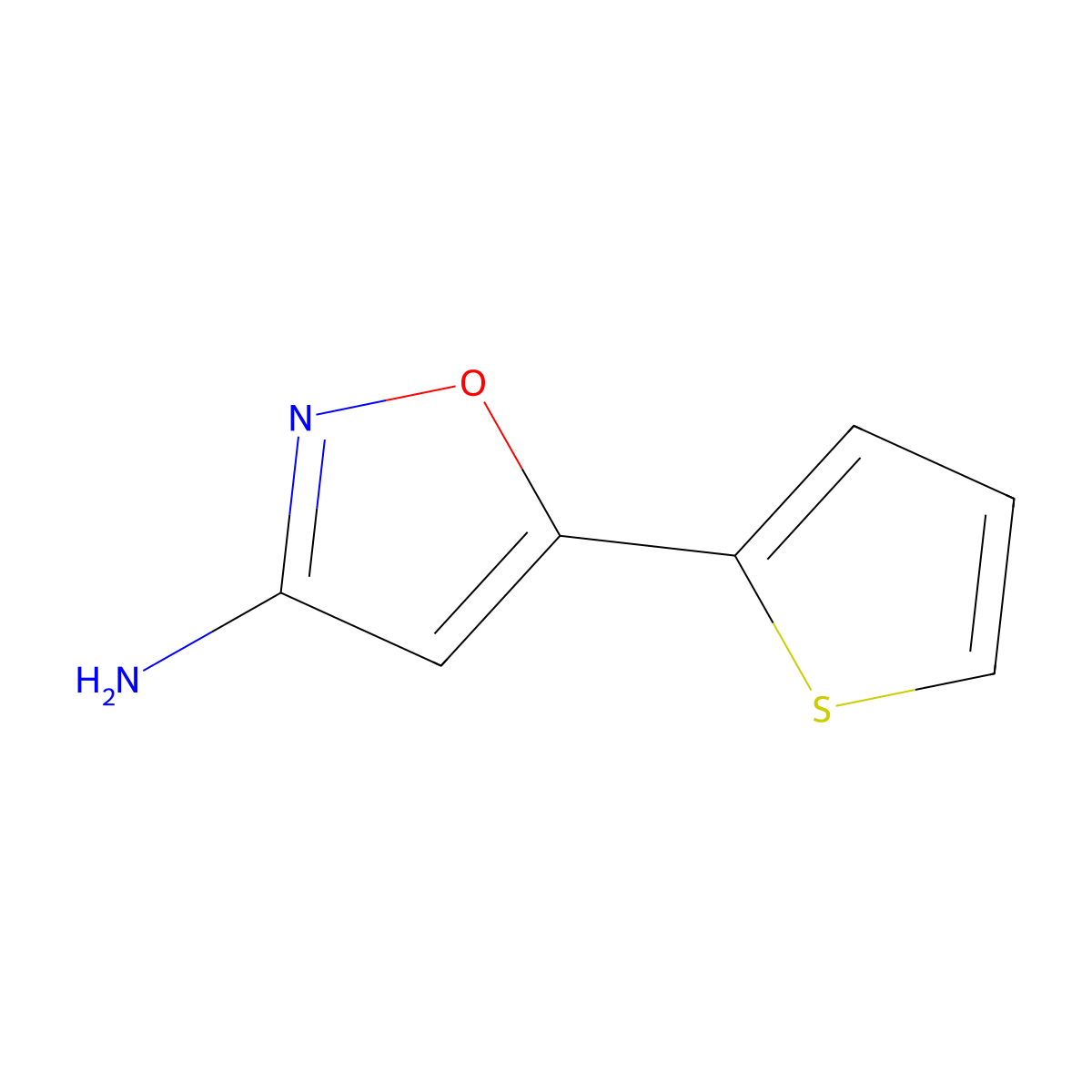 5-(Thiophen-2-yl)-1,2-oxazol-3-amine molecular structure, CAS 1232853-55-2