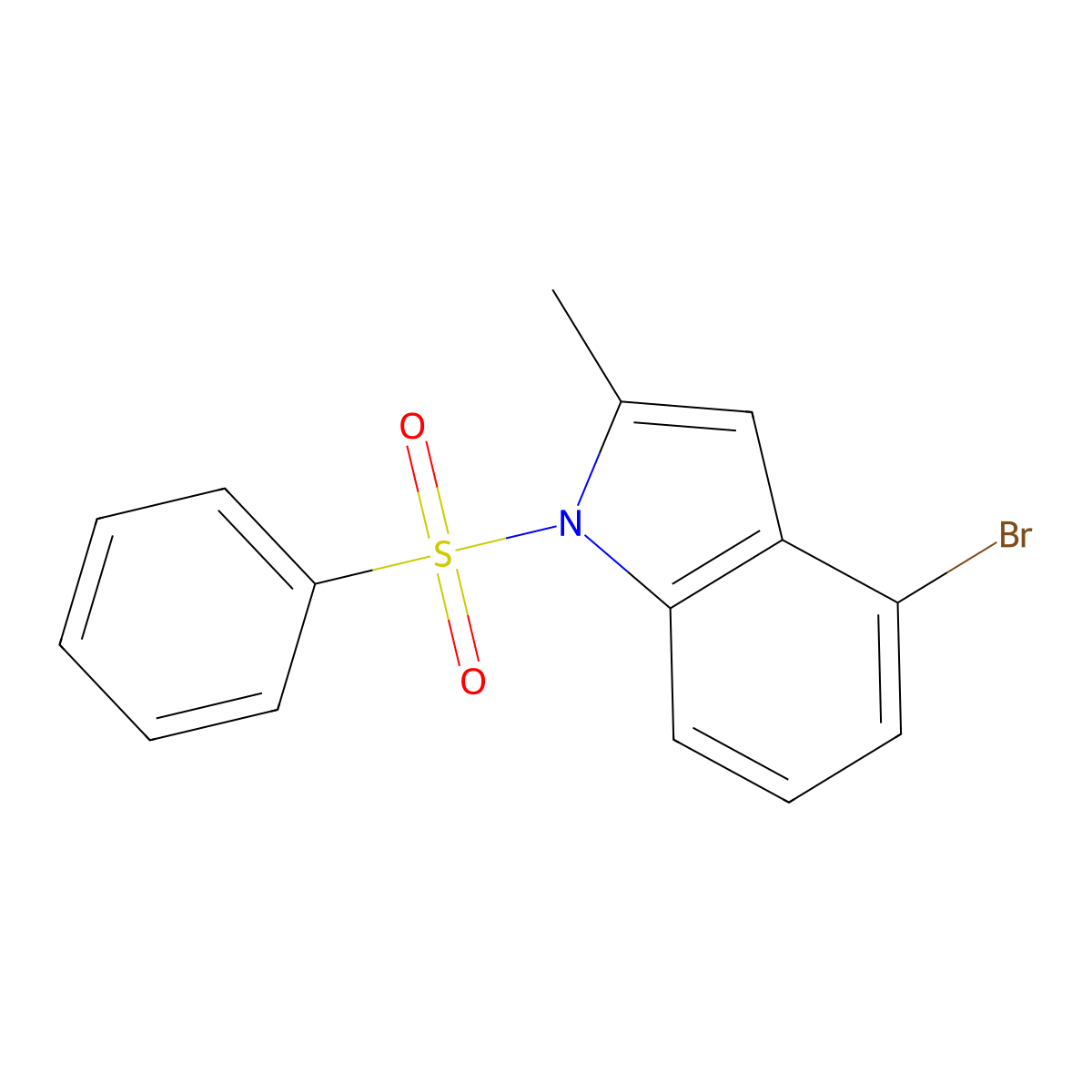4-Bromo-2-methyl-1-(phenylsulfonyl)-1h-indole molecular structure, CAS 1232861-11-8