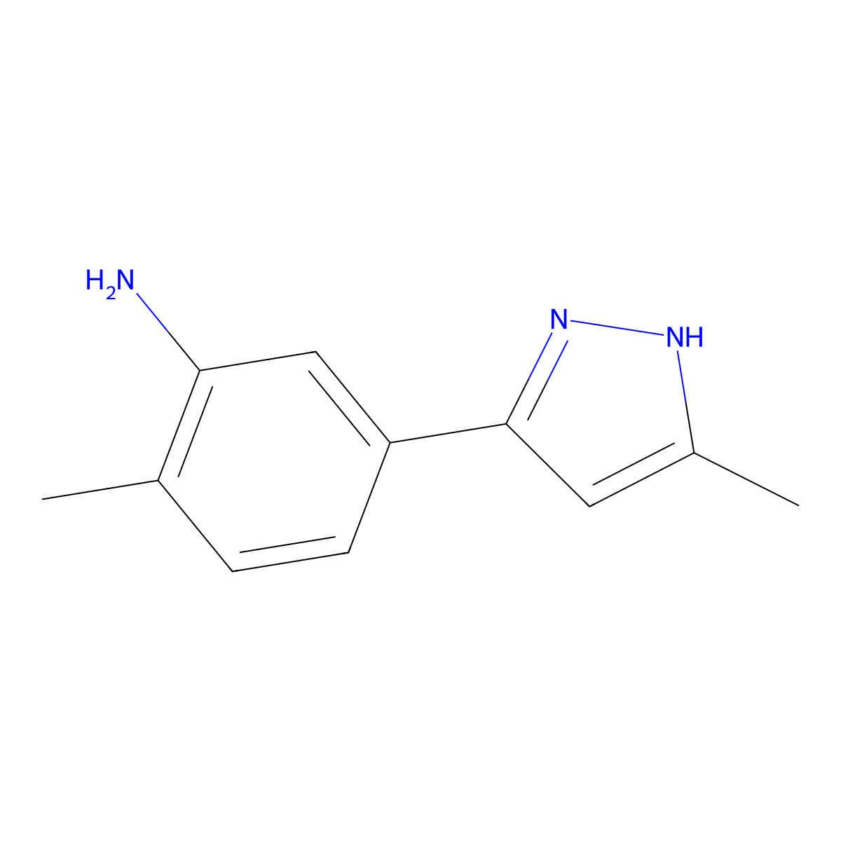 2-Methyl-5-(5-methyl-1H-pyrazol-3-YL)aniline molecular structure, CAS 1232892-83-9