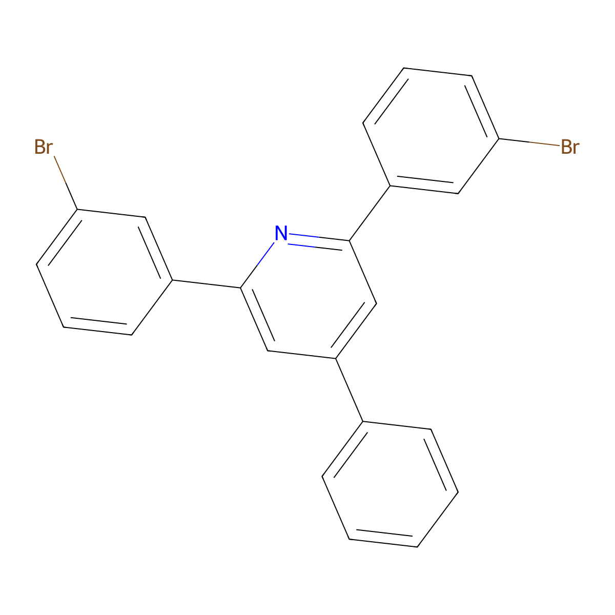 2,6-Bis(3-bromophenyl)-4-phenylpyridine molecular structure, CAS 123291-15-6