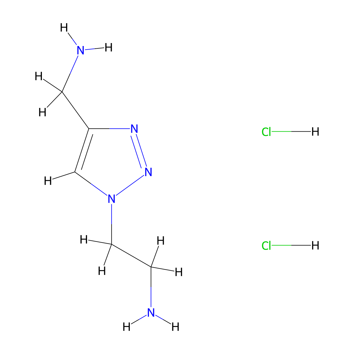 2-[4-(aminomethyl)-1H-1,2,3-triazol-1-yl]ethan-1-amine dihydrochloride molecular structure, CAS 123291-49-6
