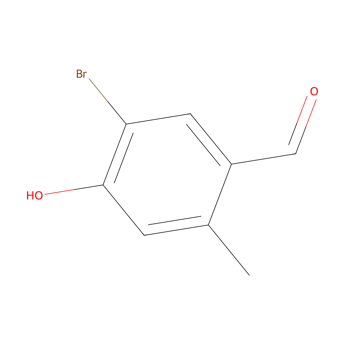 5-Bromo-4-hydroxy-2-methylbenzaldehyde molecular structure, CAS 1232911-14-6