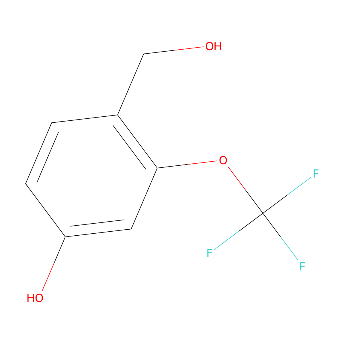 4-(Hydroxymethyl)-3-(trifluoromethoxy)phenol molecular structure, CAS 1232911-86-2