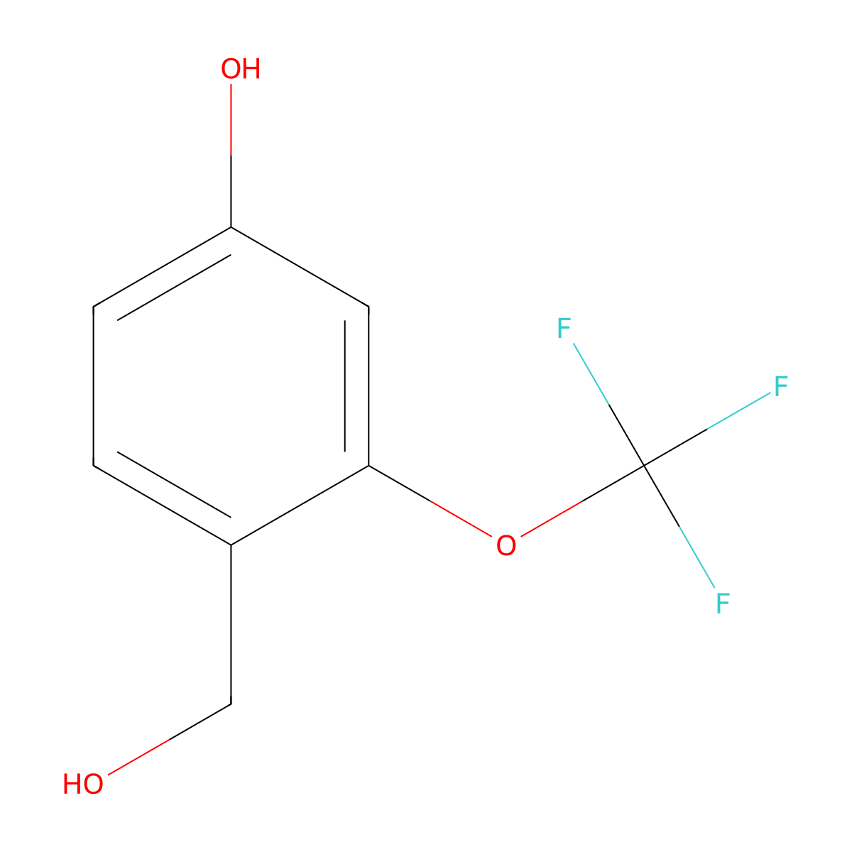 4-(Hydroxymethyl)-3-(trifluoromethoxy)phenol molecular structure, CAS 1232911-86-2