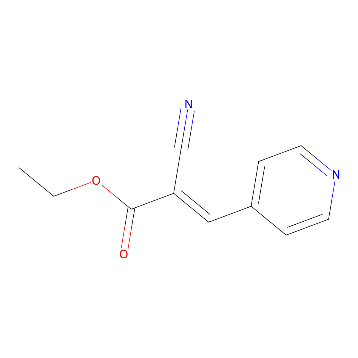 Ethyl 2-cyano-3-(4-pyridinyl)acrylate molecular structure, CAS 123293-73-2