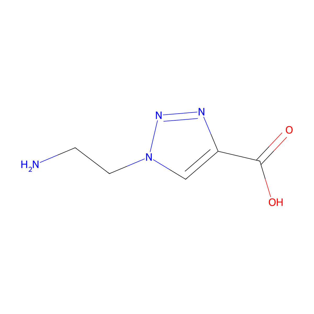 1-(2-aminoethyl)-1H-1,2,3-triazole-4-carboxylic acid molecular structure, CAS 1232979-67-7