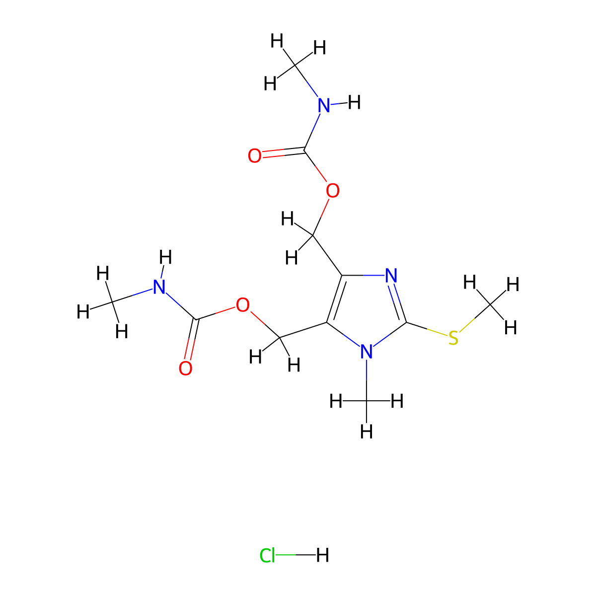 Carmethizole hydrochloride molecular structure, CAS 123298-15-7