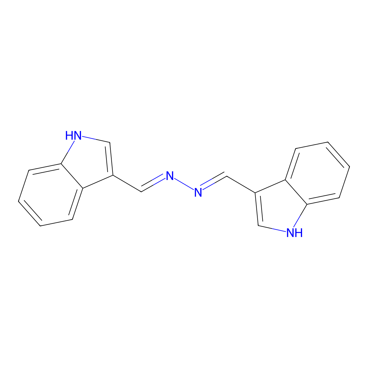 3-Indolecarboxylaldehyde, azine molecular structure, CAS 1233-49-4