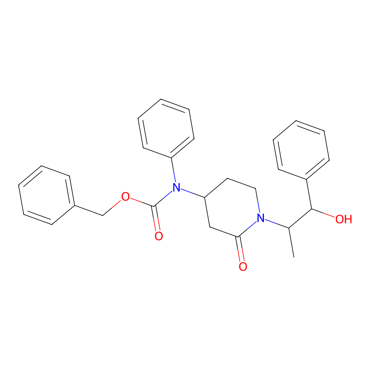 2-(4-N-Cbz-phenylamino-2-oxo-piperidin-1-yl)-1-Phenylpropanol molecular structure, CAS 1233011-01-2