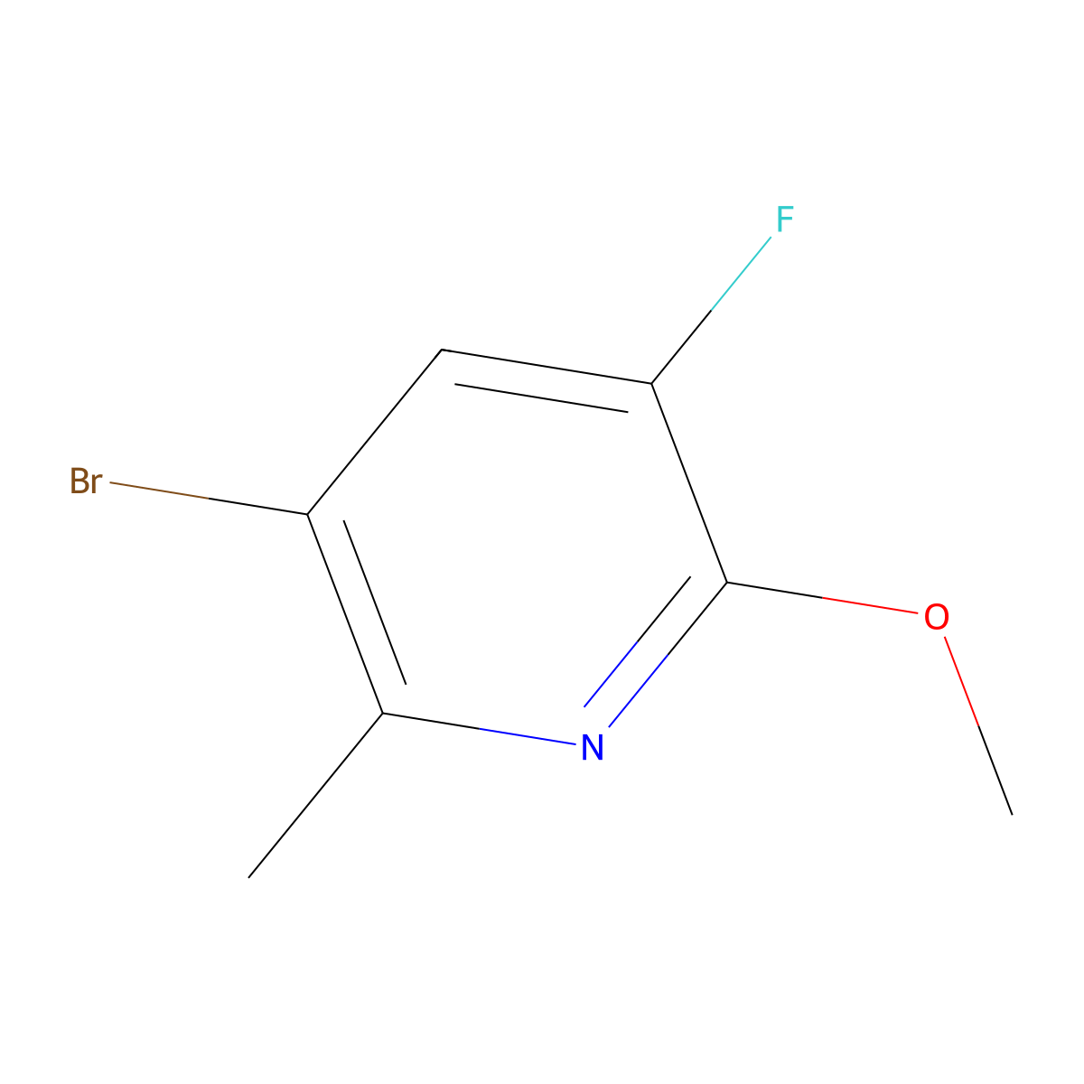 3-Bromo-5-fluoro-6-methoxy-2-methylpyridine molecular structure, CAS 1233025-33-6