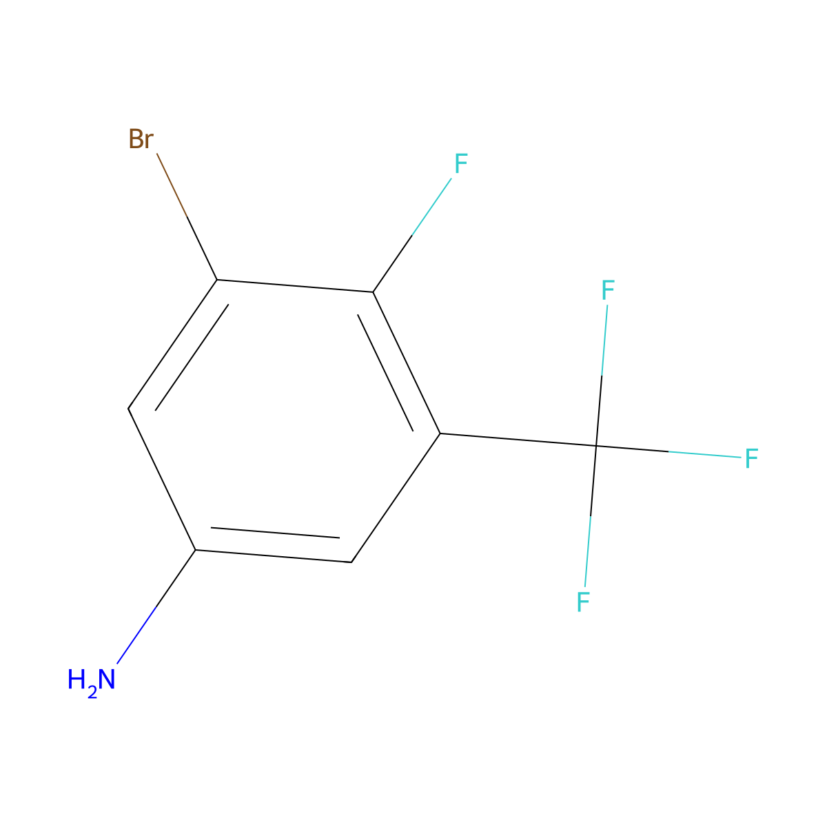3-Bromo-4-fluoro-5-(trifluoromethyl)aniline molecular structure, CAS 1233026-11-3