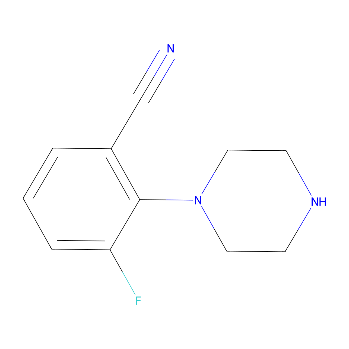 3-Fluoro-2-(piperazin-1-YL)benzonitrile molecular structure, CAS 1233026-65-7