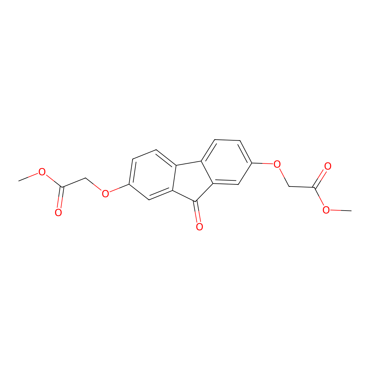 Acetic acid, 2,2'-((9-oxo-9H-fluorene-2,7-diyl)bis(oxy))bis-, dimethyl ester molecular structure, CAS 123305-05-5