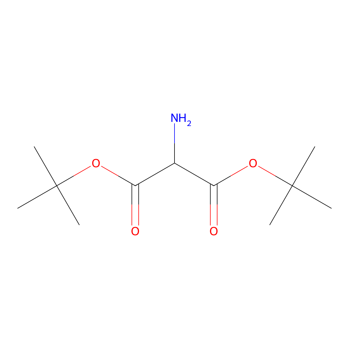 Di-tert-butyl 2-aminomalonate molecular structure, CAS 1233077-82-1