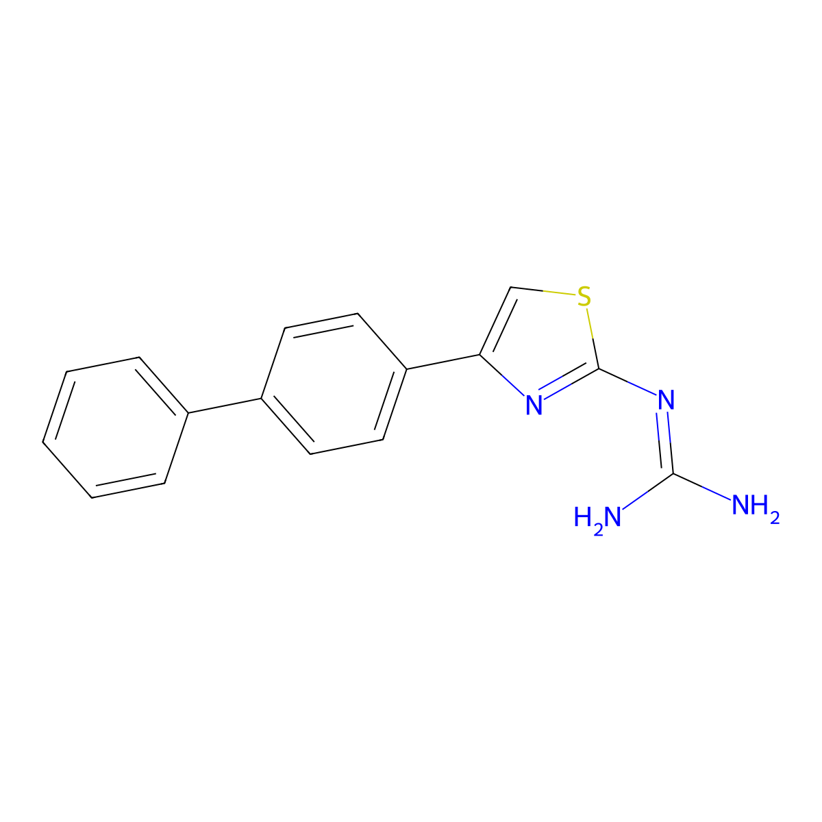 1-(4-([1,1'-Biphenyl]-4-yl)thiazol-2-yl)guanidine molecular structure, CAS 123309-91-1