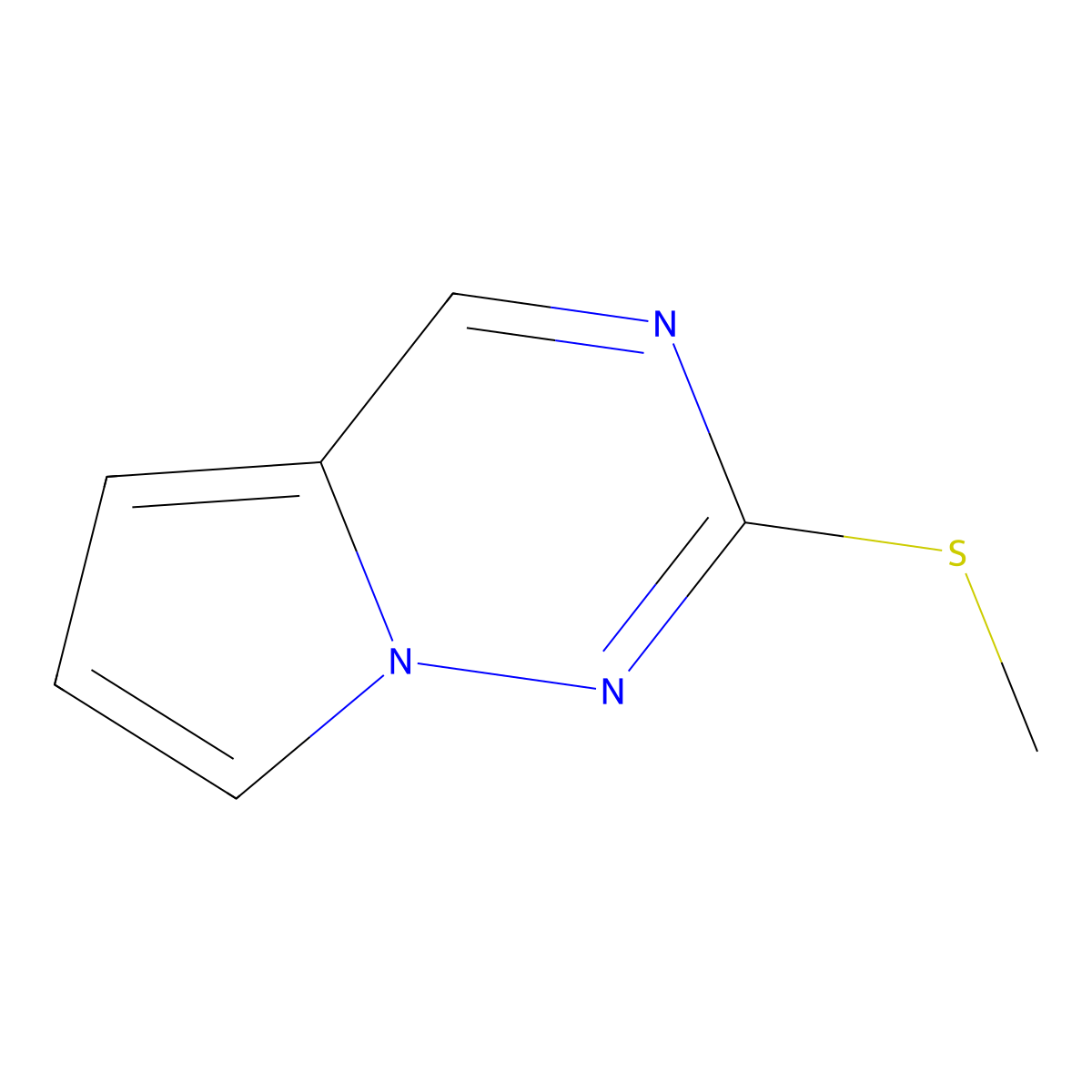 2-(Methylsulfanyl)pyrrolo[2,1-f][1,2,4]triazine molecular structure, CAS 1233093-58-7