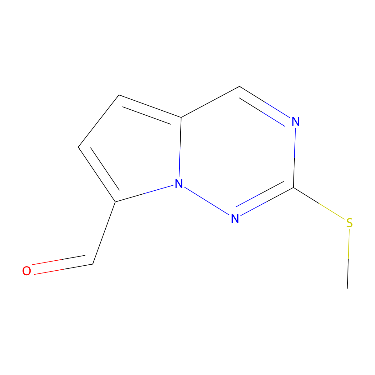 2-(Methylsulfanyl)pyrrolo[2,1-f][1,2,4]triazine-7-carbaldehyde molecular structure, CAS 1233093-59-8