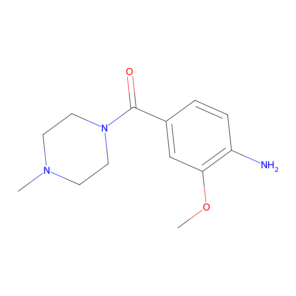 (4-Amino-3-methoxyphenyl)(4-methylpiperazin-1-yl)methanone molecular structure, CAS 1233094-59-1