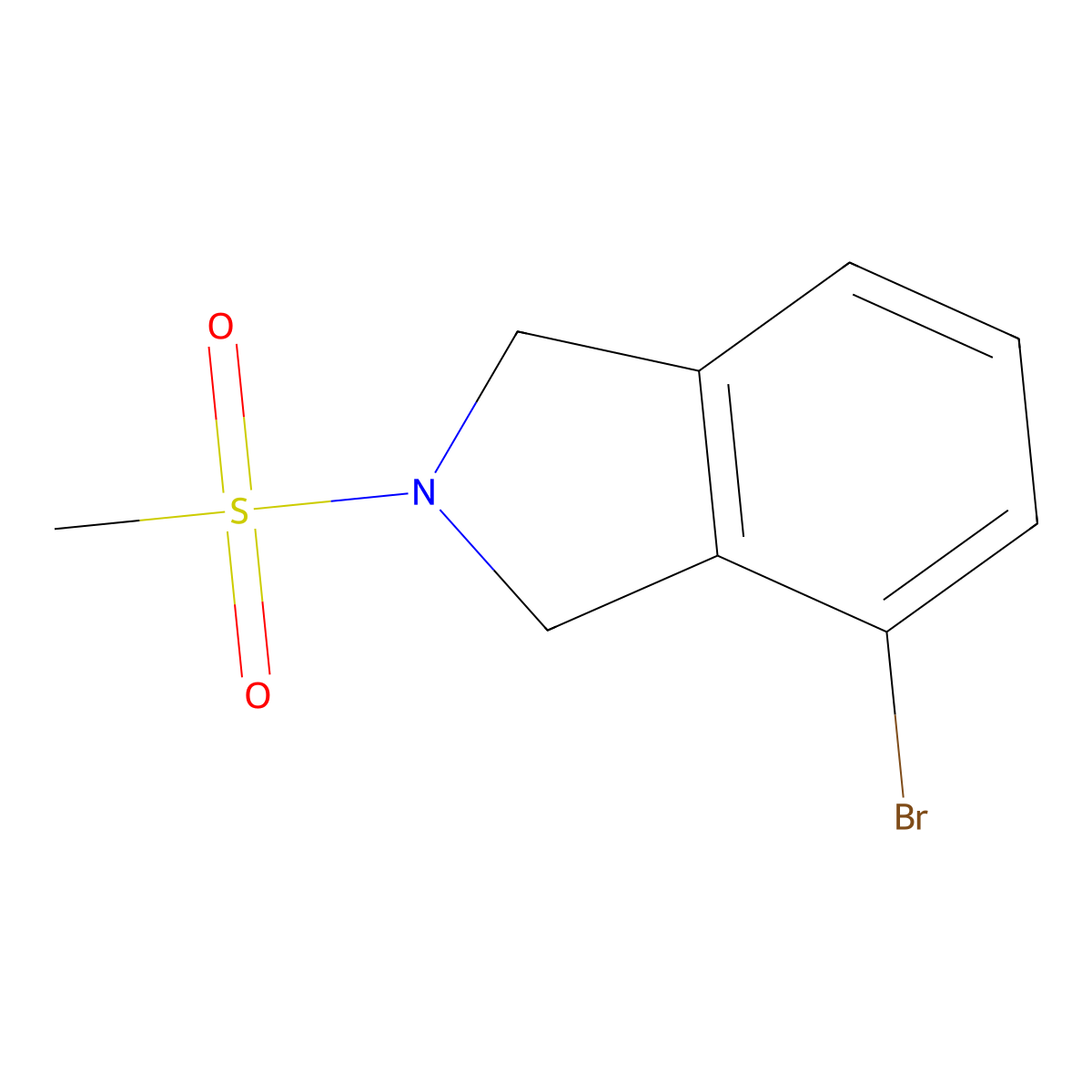 4-Bromo-2-(methylsulfonyl)isoindoline molecular structure, CAS 1233095-31-2