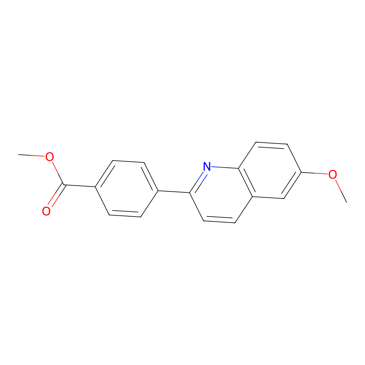Methyl 4-(6-methoxyquinolin-2-yl)benzoate molecular structure, CAS 1233098-01-5