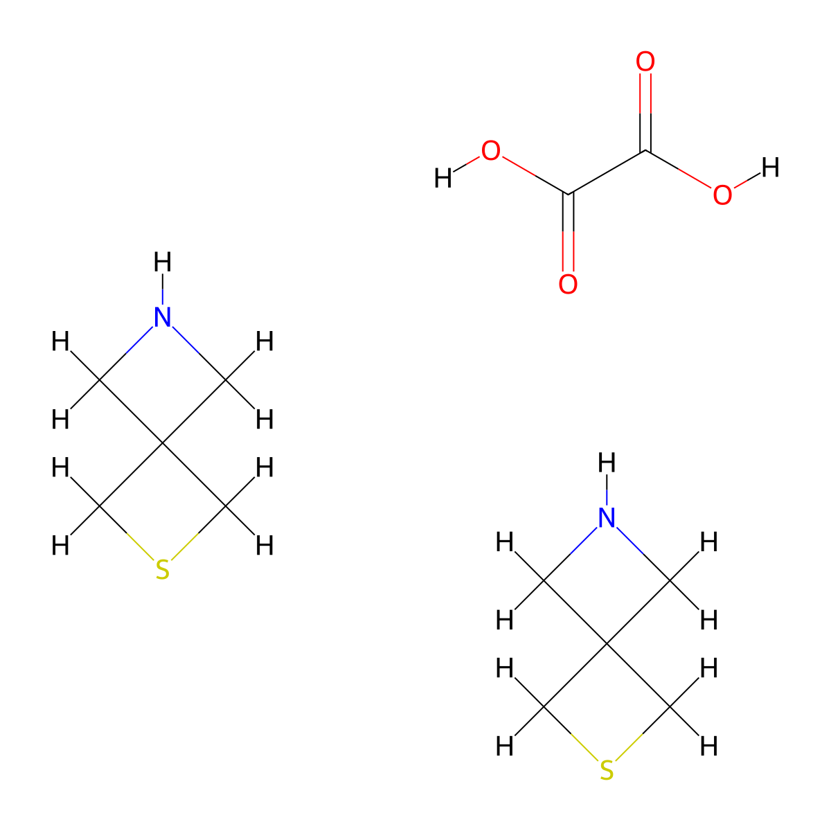 2-Thia-6-azaspiro[3.3]heptane hemioxalate molecular structure, CAS 1233143-48-0