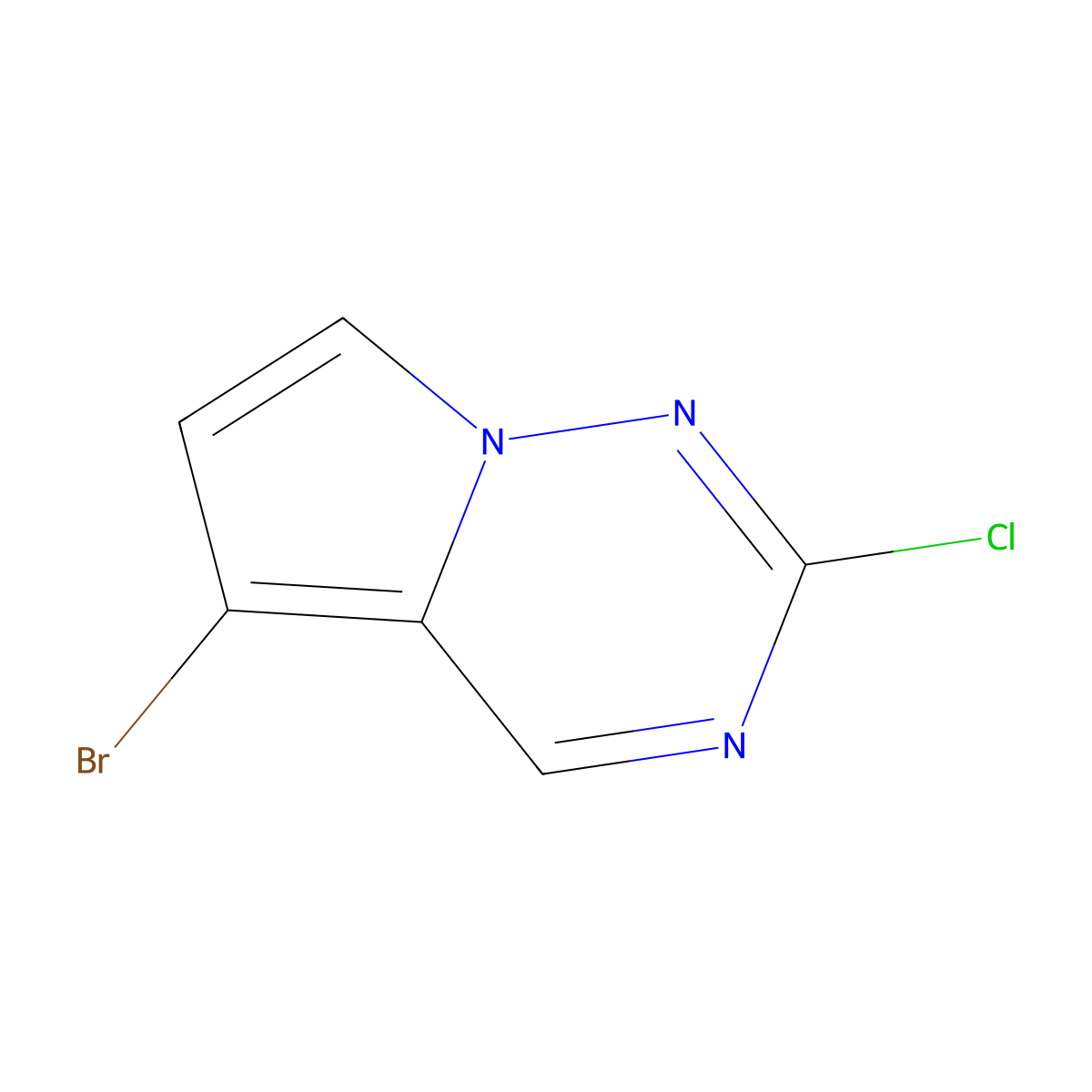 5-Bromo-2-chloropyrrolo[2,1-f][1,2,4]triazine molecular structure, CAS 1233143-59-3