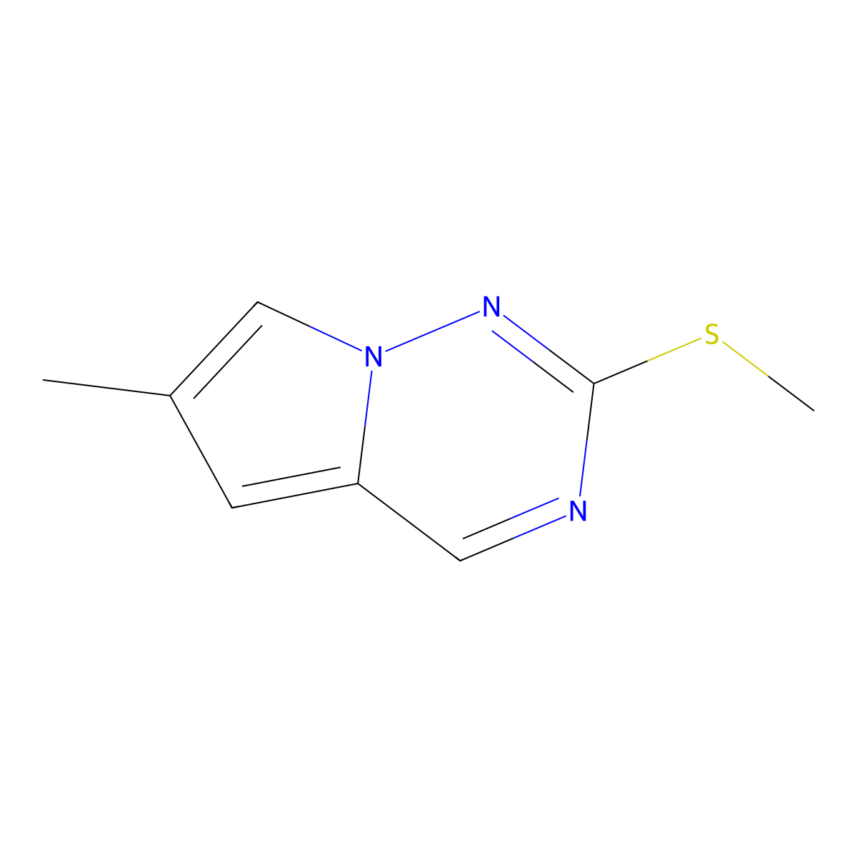 6-Methyl-2-(methylsulfanyl)pyrrolo[2,1-f][1,2,4]triazine molecular structure, CAS 1233179-40-2